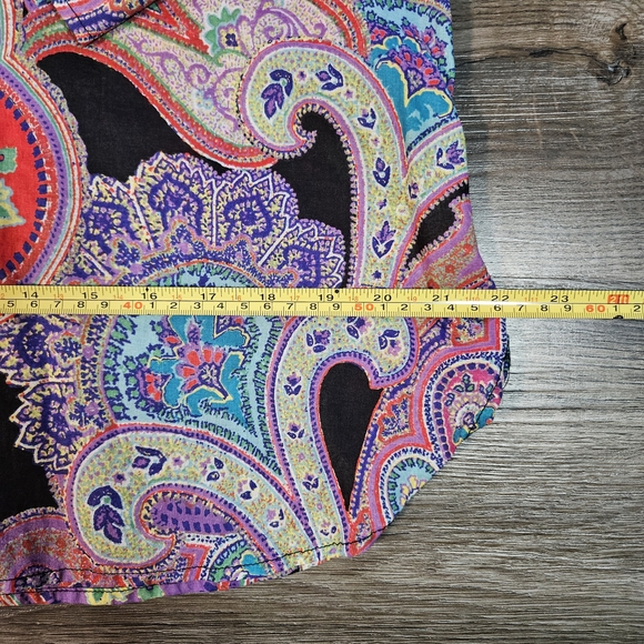 Lauren Ralph Lauren Paisley Long Sleeve Button Down Blouse - Picture 3 of 14